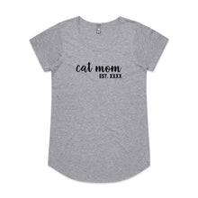Load image into Gallery viewer, Cat Mom est. Ladies T-Shirt