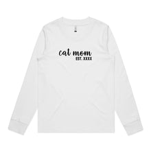 Load image into Gallery viewer, Cat Mom est. Long Sleeve T-Shirt