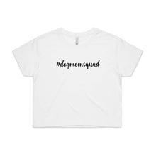 Load image into Gallery viewer, #dogmomsquad (thick cursive) Crop T-Shirt