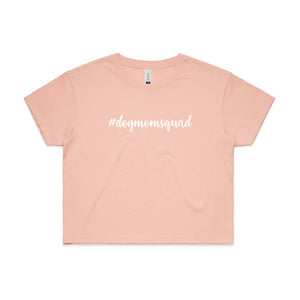 #dogmomsquad (thick cursive) Crop T-Shirt