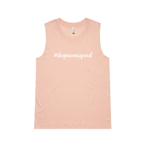 #dogmomsquad (thick cursive) Ladies Tank