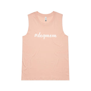 #dogmom (thick cursive) Ladies Tank