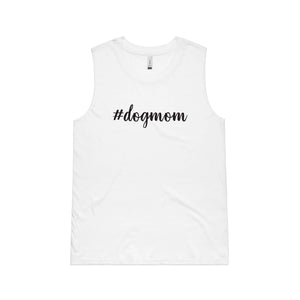 #dogmom (thick cursive) Ladies Tank