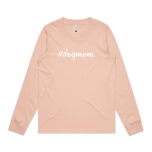 #dogmom (thick cursive) Long Sleeve T-Shirt