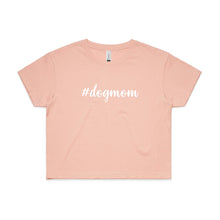 Load image into Gallery viewer, #dogmom (thick cursive) Crop T-Shirt