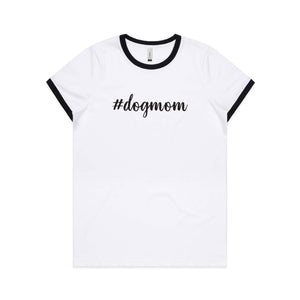 #dogmom (thick cursive) Ringer T-Shirt