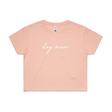 Load image into Gallery viewer, dog mom (thin cursive) Crop T-Shirt
