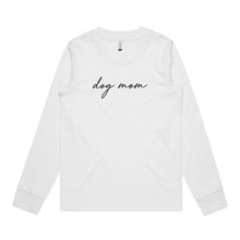 Load image into Gallery viewer, dog mom (thin cursive) Long Sleeve T-Shirt