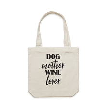 Load image into Gallery viewer, DOG Mother WINE Lover Luxe Tote Bag