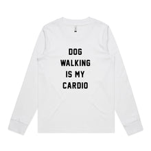 Load image into Gallery viewer, DOG WALKING IS MY CARDIO Long Sleeve T-Shirt