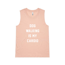 Load image into Gallery viewer, DOG WALKING IS MY CARDIO Ladies Tank