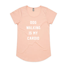 Load image into Gallery viewer, DOG WALKING IS MY CARDIO Ladies T-Shirt