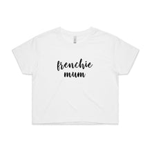 Load image into Gallery viewer, Breed Specific Dog Mum (thick cursive) Crop T-Shirt