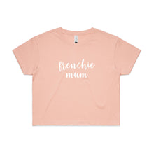 Load image into Gallery viewer, Breed Specific Dog Mum (thick cursive) Crop T-Shirt