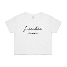 Load image into Gallery viewer, Breed Specific Dog Mum (thin cursive) Crop T-Shirt