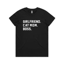 Load image into Gallery viewer, GIRLFRIEND. CAT MOM. BOSS. Classic T-Shirt