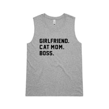 Load image into Gallery viewer, GIRLFRIEND. CAT MOM. BOSS. Ladies Tank