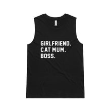 Load image into Gallery viewer, GIRLFRIEND. CAT MUM. BOSS. Ladies Tank