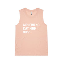 Load image into Gallery viewer, GIRLFRIEND. CAT MUM. BOSS. Ladies Tank