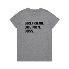 Load image into Gallery viewer, GIRLFRIEND. DOG MUM. BOSS. Classic T-Shirt