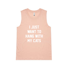Load image into Gallery viewer, I JUST WANT TO HANG WITH MY CATS Ladies Tank