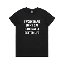 Load image into Gallery viewer, I WORK HARD SO MY CAT CAN HAVE A BETTER LIFE Classic T-Shirt