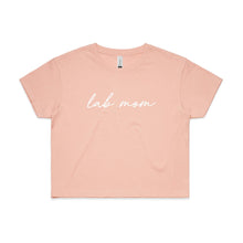 Load image into Gallery viewer, Breed Specific Dog Mom (thin cursive) Crop T-Shirt