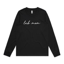 Load image into Gallery viewer, Breed Specific Dog Mom (thin cursive) Long Sleeve T-Shirt