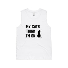 Load image into Gallery viewer, MY CATS THINK I'M OK Ladies Tank