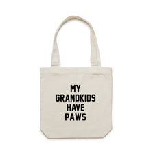 Load image into Gallery viewer, MY GRANDKIDS HAVE PAWS (MALE) Luxe Tote Bag