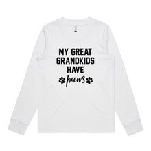 Load image into Gallery viewer, MY GREAT GRANDKIDS HAVE paws Long Sleeve T-Shirt