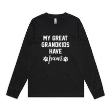 Load image into Gallery viewer, MY GREAT GRANDKIDS HAVE paws Long Sleeve T-Shirt