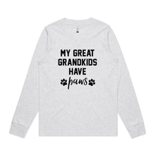 Load image into Gallery viewer, MY GREAT GRANDKIDS HAVE paws Long Sleeve T-Shirt