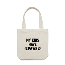 Load image into Gallery viewer, MY KIDS HAVE PAWS (MALE) Luxe Tote Bag