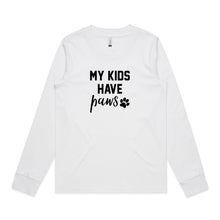 Load image into Gallery viewer, MY KIDS HAVE paws Long Sleeve T-Shirt