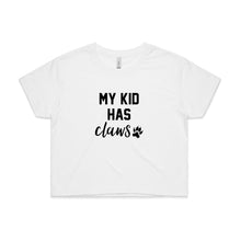 Load image into Gallery viewer, My Kid Has Claws Crop T-Shirt
