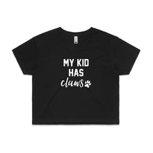 Load image into Gallery viewer, My Kid Has Claws Crop T-Shirt