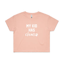 Load image into Gallery viewer, My Kid Has Claws Crop T-Shirt