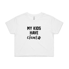 Load image into Gallery viewer, My Kids Have Claws Crop T-Shirt