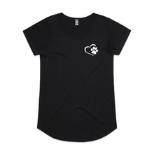 Load image into Gallery viewer, Paw Print &amp; Heart LC Ladies T-Shirt