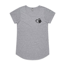 Load image into Gallery viewer, Paw Print &amp; Heart LC Ladies T-Shirt