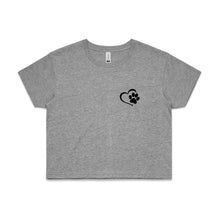 Load image into Gallery viewer, Paw Print &amp; Heart LC Crop T-Shirt