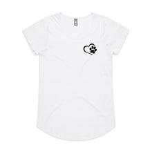 Load image into Gallery viewer, Paw Print &amp; Heart LC Ladies T-Shirt