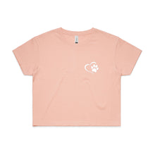 Load image into Gallery viewer, Paw Print &amp; Heart LC Crop T-Shirt