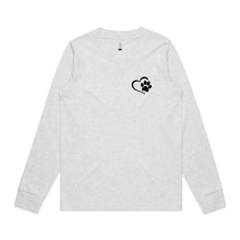 Load image into Gallery viewer, Paw Print &amp; Heart LC T‑Shirt Long Sleeve T-Shirt