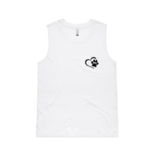 Load image into Gallery viewer, Paw Print &amp; Heart LC T‑Shirt Ladies Tank