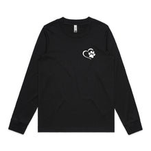 Load image into Gallery viewer, Paw Print &amp; Heart LC T‑Shirt Long Sleeve T-Shirt