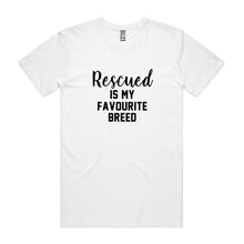 Load image into Gallery viewer, Rescued IS MY FAVOURITE BREED Unisex T-Shirt