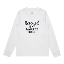 Load image into Gallery viewer, Rescued IS MY FAVOURITE BREED Long Sleeve T-Shirt