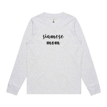 Load image into Gallery viewer, Breed Specific Cat Mom (thick cursive) Long Sleeve T-Shirt